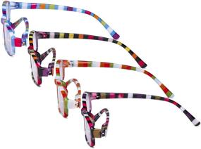 img 2 attached to Stylish Small Lens Reading Glasses for Women - Eyekepper 4 Pack with Trendy Stripe Design