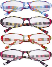 img 3 attached to Stylish Small Lens Reading Glasses for Women - Eyekepper 4 Pack with Trendy Stripe Design