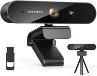 enhanced 2k webcam with dual-mic & auto light correction: perfect for video conference, gaming, and online classes logo