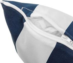 img 2 attached to 🌧️ IN4 Care Waterproof Outdoor Lumbar Throw Pillows - Blue White (Set of 2, 19" x 12") for Patio Furniture