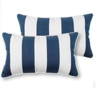 🌧️ in4 care waterproof outdoor lumbar throw pillows - blue white (set of 2, 19" x 12") for patio furniture logo