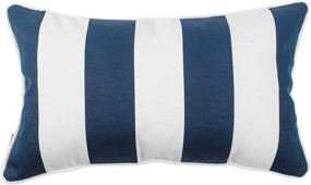 img 1 attached to 🌧️ IN4 Care Waterproof Outdoor Lumbar Throw Pillows - Blue White (Set of 2, 19" x 12") for Patio Furniture