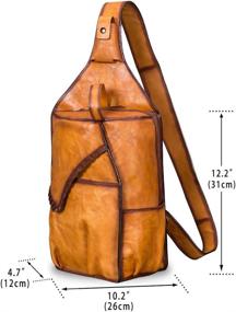 img 1 attached to 🎒 Genuine Leather Handcrafted Crossbody Shoulder Backpacks