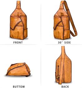 img 2 attached to 🎒 Genuine Leather Handcrafted Crossbody Shoulder Backpacks