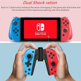 img 2 attached to 🎮 TUTUO Wireless Controller for Nintendo Switch / Switch Lite - Programmable Macros, Turbo, Motion Control, Dual Vibration (Red/Blue)