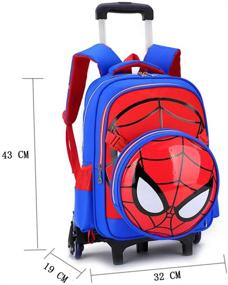 img 3 attached to Spiderman Wheels Trolley Vacation Backpack Backpacks for Kids' Backpacks