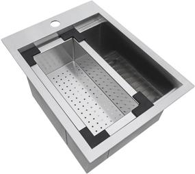 img 2 attached to Ruvati 15x20 inch Topmount Bar Prep RV Sink | Workstation, Drop-in 16 Gauge Stainless Steel - RVH8210