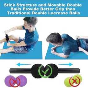 img 2 attached to 🎾 Ultimate Myofascial Release and Trigger Point Therapy Tool: SACSTAR Double Massage Ball with Movable Lacrosse Ball and Stick