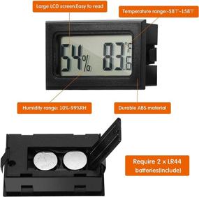 img 2 attached to 🌡️ Mini Hygrometer Thermometer: Digital Fahrenheit Temperature Humidity Meter with LCD Display - Perfect for Home, Incubators, Reptile Greenhouse, and Office (Black, 8)