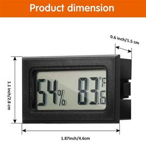 img 3 attached to 🌡️ Mini Hygrometer Thermometer: Digital Fahrenheit Temperature Humidity Meter with LCD Display - Perfect for Home, Incubators, Reptile Greenhouse, and Office (Black, 8)