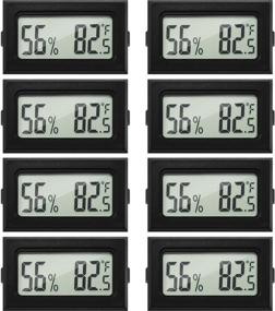 img 4 attached to 🌡️ Mini Hygrometer Thermometer: Digital Fahrenheit Temperature Humidity Meter with LCD Display - Perfect for Home, Incubators, Reptile Greenhouse, and Office (Black, 8)