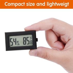 img 1 attached to 🌡️ Mini Hygrometer Thermometer: Digital Fahrenheit Temperature Humidity Meter with LCD Display - Perfect for Home, Incubators, Reptile Greenhouse, and Office (Black, 8)