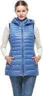 🧥 universo women's lightweight down vest with removable hood - winter outdoor puffer vest, stand collar logo