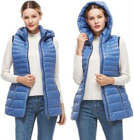 img 2 attached to 🧥 Universo Women's Lightweight Down Vest with Removable Hood - Winter Outdoor Puffer Vest, Stand Collar