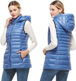 img 3 attached to 🧥 Universo Women's Lightweight Down Vest with Removable Hood - Winter Outdoor Puffer Vest, Stand Collar