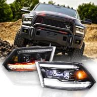 усовершенствованный фар morimoto xb led для dodge ram 2018-2019 | белый drl, бегущий световой сигнал, одобрено dot, установка "вставь и играй логотип