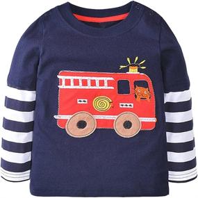 img 2 attached to Warmbaby Toddler Sleeve T Shirts Truck Boys' Clothing - Tops, Tees & Shirts