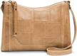frye melissa patchwork crossbody brown women's handbags & wallets logo