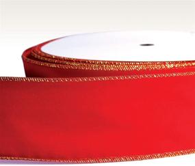 img 3 attached to Red Velvet Christmas Ribbon with Gold Trim Wire-Edge - 50 Yards / 2.5 Inch Wide: Perfect for Xmas Gift Wrapping, Christmas Tree Bows, Winter Wedding Decorations, Valentine's Day Crafts, and Gift Ribbons