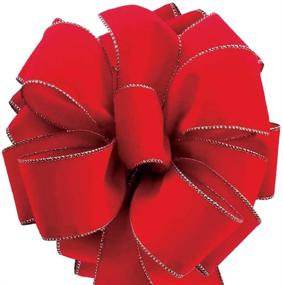 img 4 attached to Red Velvet Christmas Ribbon with Gold Trim Wire-Edge - 50 Yards / 2.5 Inch Wide: Perfect for Xmas Gift Wrapping, Christmas Tree Bows, Winter Wedding Decorations, Valentine's Day Crafts, and Gift Ribbons