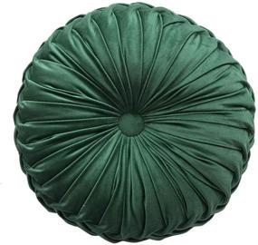 img 4 attached to 🍀 Emerald Green Velvet Round Throw Pillow - Elero Home Decoration Pleated Round Pillow Cushion for Couch Chair Bed Car