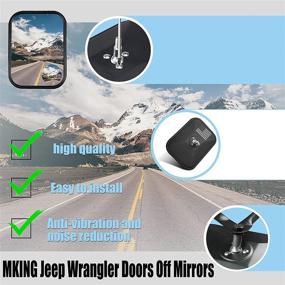 img 3 attached to 🚪 Зеркала MKING Door Off для Jeep Wrangler с антивибрационной системой и зеркалом "Точка слепого обзора", 2 штуки