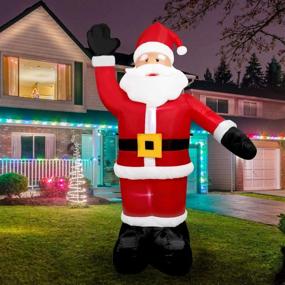 img 1 attached to 🎅 FARONZE Santa Claus Christmas Inflatables – Large Lighted Interior Christmas Decoration with Built-in Fan and Anchor Ropes, 8 Feet (Santa)