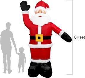 img 2 attached to 🎅 FARONZE Santa Claus Christmas Inflatables – Large Lighted Interior Christmas Decoration with Built-in Fan and Anchor Ropes, 8 Feet (Santa)