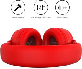 img 2 attached to 🎧 PuroBasic Volume Limited Wired Headphones for Kids, Boys, Girls 2+ - Foldable & Adjustable Headband with Microphone - Compatible with iPad, iPhone, Android, PC & Mac - Red - by Puro Sound Labs