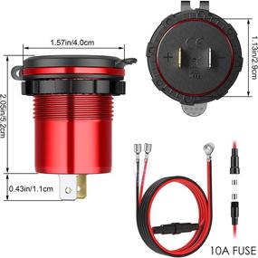 img 3 attached to 🚗 YONHAN Quick Charge 3.0 Dual USB Car Charger: Red Digital Voltmeter, ON/Off Switch, Waterproof Metal 36W 12V Charger for Car Boat Marine ATV Truck