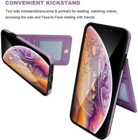 img 1 attached to 📱 Vaburs iPhone Xr Case: Embossed Mandala Pattern PU Leather Wallet with Card Slots - Shockproof Protective Flip Cover for iPhone Xr 6.1 Inch (Purple)