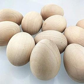 img 1 attached to 🥚 12 Pack of Unfinished Unpainted Wooden Easter Eggs for DIY Crafts and Decor - 2.5" x 1-7/8