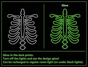 img 3 attached to Футболка со светящимся в темноте скелетом - детские футболки Хэллоуина с тыквой Джека-Лэнтерна: Заводное веселье для малышей!