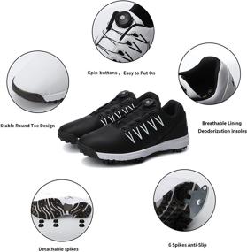 img 2 attached to Waterproof Golf Shoes: LyreGOPro Men's and Women's Professional Spin Buttons with Spikes - Golf Sport Sneakers