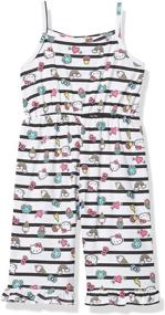 img 1 attached to Hello Kitty Girls Sleeveless Jumpsuit Girls' Clothing in Jumpsuits & Rompers