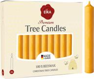 🐝 eika premium 100% beeswax tree candles - honey colored natural christmas wax candles (pack of 20) - european made for pyramids, carousels & chimes logo