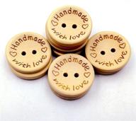 🔨 yunjia 100pcs handmade with love wooden round crafts decor: 20mm crafts diy sewing buttons with 2 holes logo