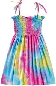img 4 attached to 🌈 Trendy Girls Summer Clothes: Tie-Dye Bodysuits Jumpsuit Set for Stylish One-Piece Kid Summer Outfit!