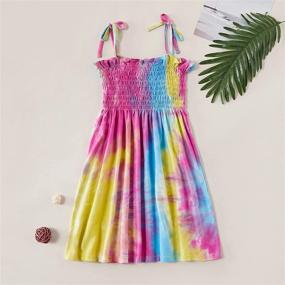 img 2 attached to 🌈 Trendy Girls Summer Clothes: Tie-Dye Bodysuits Jumpsuit Set for Stylish One-Piece Kid Summer Outfit!