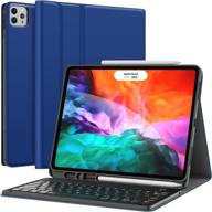 chesona ipad pro 12.9 case with keyboard - wireless detachable - 2021 keyboard for 12.9-inch ipad pro (5th gen) - pencil holder - blue логотип