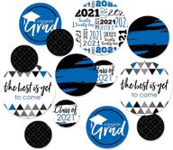 blue grad graduation confetti decorations logo