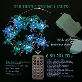 img 2 attached to 🐢 MIYA LIFE Sea Turtle String Lights - 6.5 ft 20 LEDs Copper Wire with Remote & Timer - Beach Theme Party Mediterranean Style Garden Patio Bedroom Baby Shower Camping Decoration