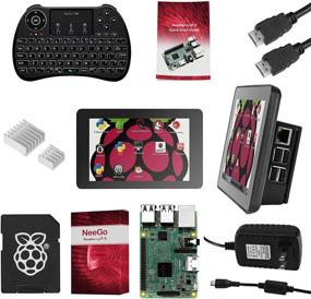 img 4 attached to 🍓 Raspberry Pi 3 Ultimate Starter Kit: Complete Set with Model B Motherboard, 7" Touchscreen, Power Supply, 16GB SD Card, Heatsinks, Official Case, HDMI Cable & Keyboard