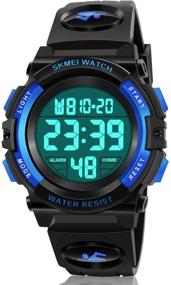 img 4 attached to 🕙 Dodosky LED Sport Watch for Kids 5-12 - Waterproof & Perfect Birthday Gift for Boys - Blue