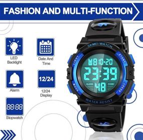 img 2 attached to 🕙 Dodosky LED Sport Watch for Kids 5-12 - Waterproof & Perfect Birthday Gift for Boys - Blue