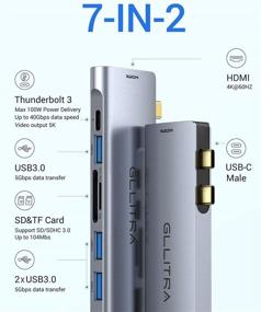 img 3 attached to GLLITRA MacBook Aluminum Multiport Thunderbolt