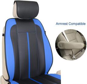 img 1 attached to 🚗 Eaglet Luxury Leatherette Sporty Universal Fit Nonslip Front Car Seat Cover - Waterproof Seat Protector