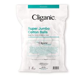 img 1 attached to 👍 Cliganic SUPER JUMBO Cotton Balls - 200 Count | Hypoallergenic, Absorbent, Large Size | 100% Pure Quality