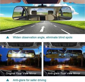 img 3 attached to 🚘 SkycropHD Blue Convex Clip-on Rearview Mirror with Anti-Glare Coating for Wide Angle View – 11.8in (300mm), Ideal for Eliminating Blind Spots in Car Interiors