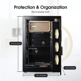 img 1 attached to 🔒 ADIMO 2.3 Cubic Feet Cabinet Safe Box: Digital Keypad, Key Lock, Built-In Cabinet, Double Keys, Removable Shelf - Jewelry, Documents, Valuables